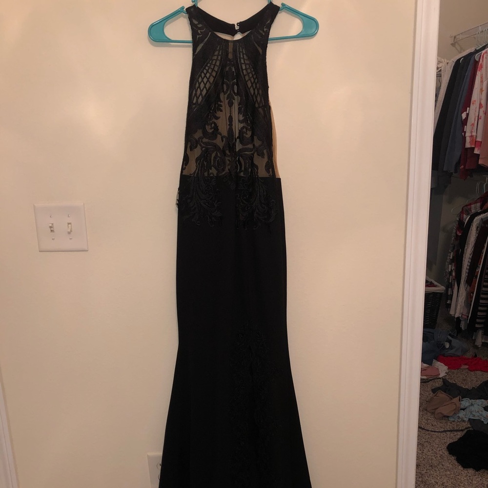 Black lace formal dress